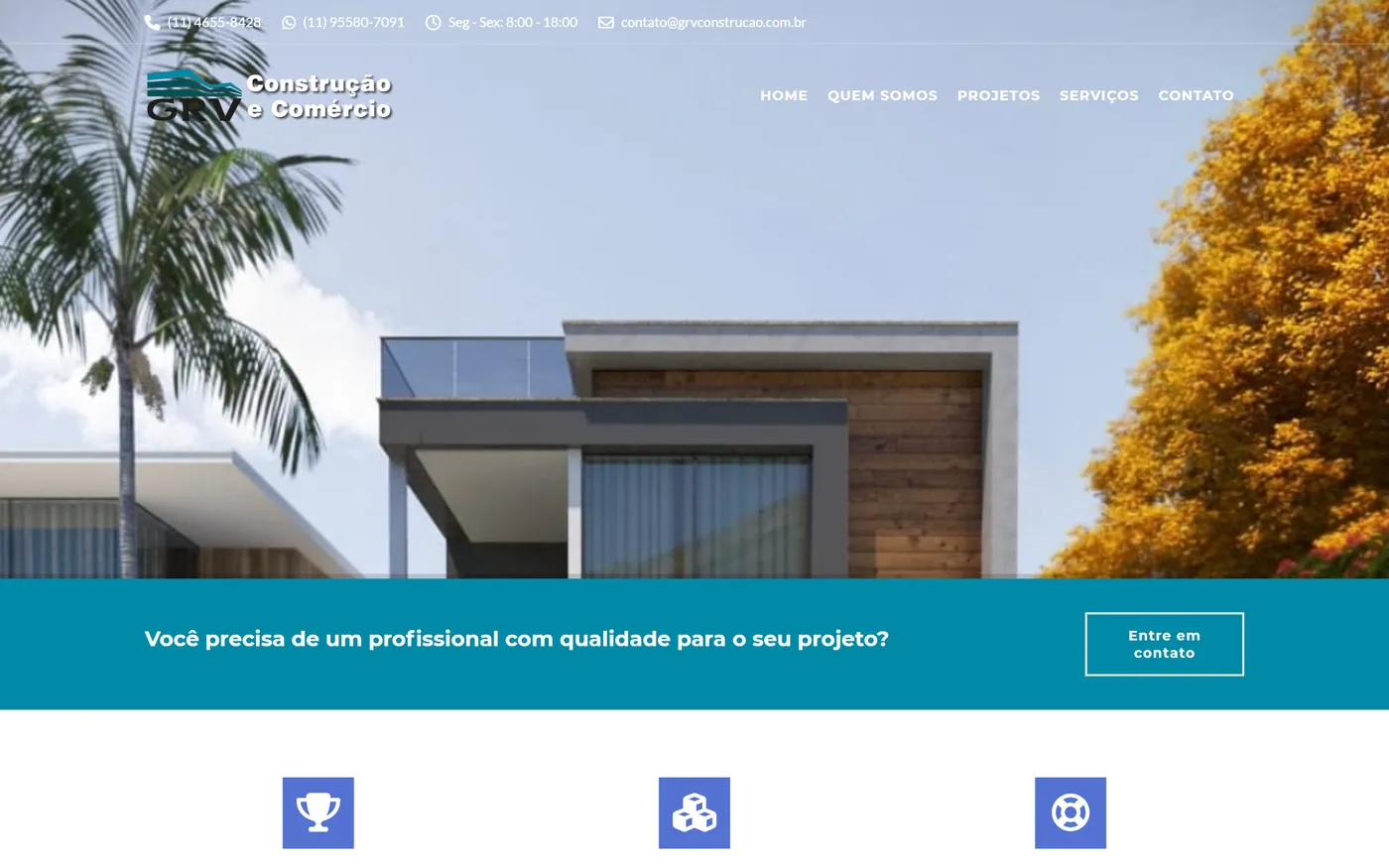Site institucional da GRV Construção