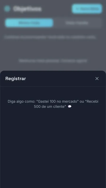 Fluxar+: registro de uma movimentação por texto ou voz