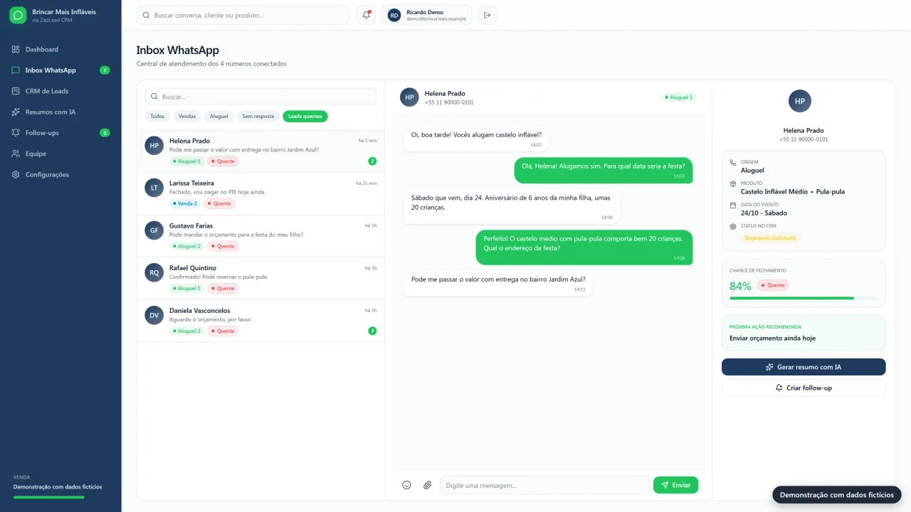 Zaplead: contato com o contexto da conversa