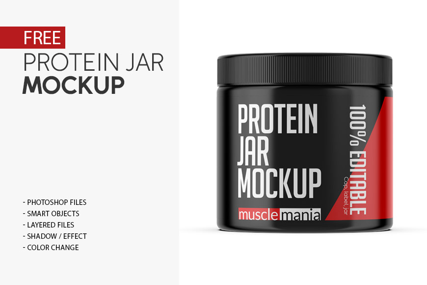 Free Protein Jar Mockup PSD
