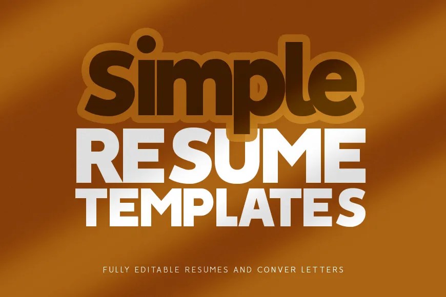 Simple CV Resume Templates with Cover Letters