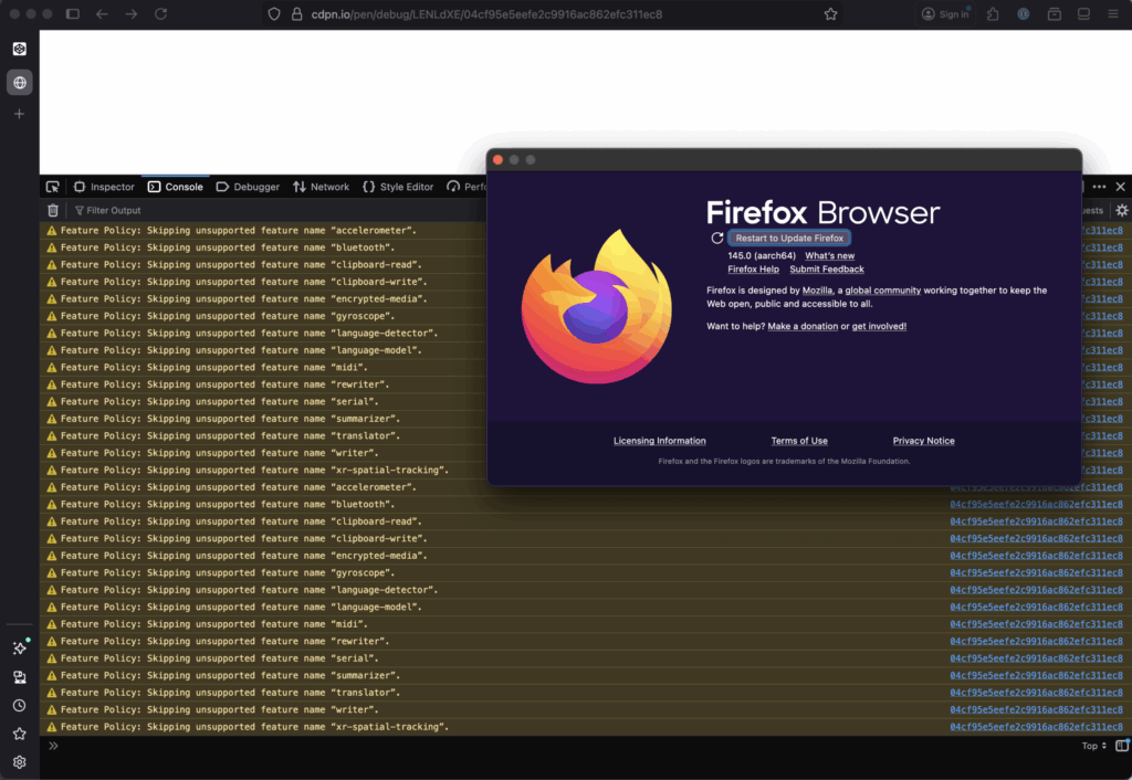 Saga de atributo de permissão de iframe – CodePen 12 Saga de atributo de permissão de iframe – CodePen